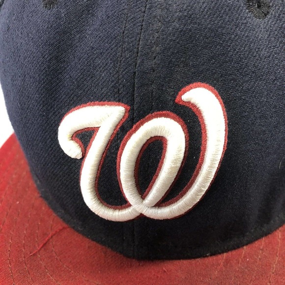 VTG Washington Nationals New Era On Field Fitted Hat Cap 7 3/8 USA Made Discolor - Picture 8 of 16